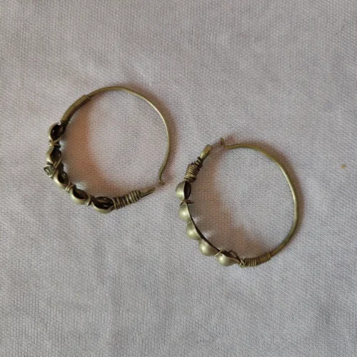 Kashmiri Silver Vintage Circular Earrings - Traditional Jewelry