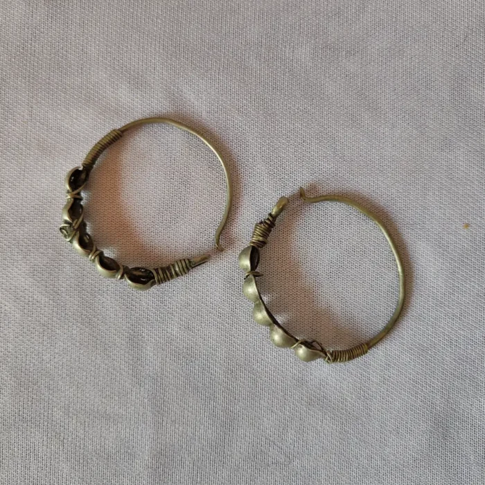 Kashmiri Silver Vintage Circular Earrings - Traditional Jewelry
