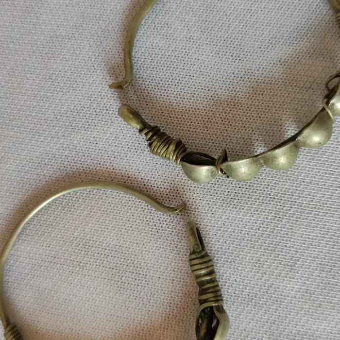 Kashmiri Silver Vintage Circular Hoop Earrings - Traditional Baali Jewelry - Image 2