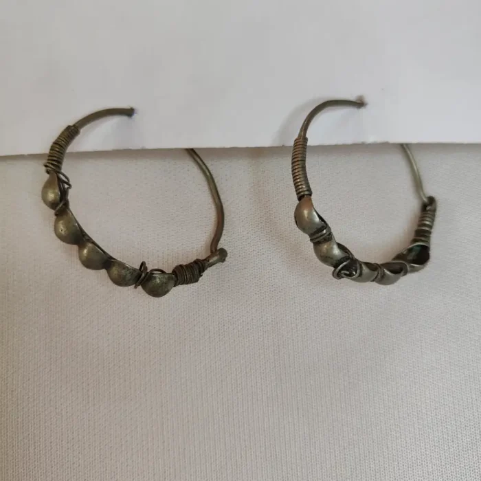 Kashmiri Silver Vintage Circular Hoop Earrings - Traditional Baali Jewelry - Image 3