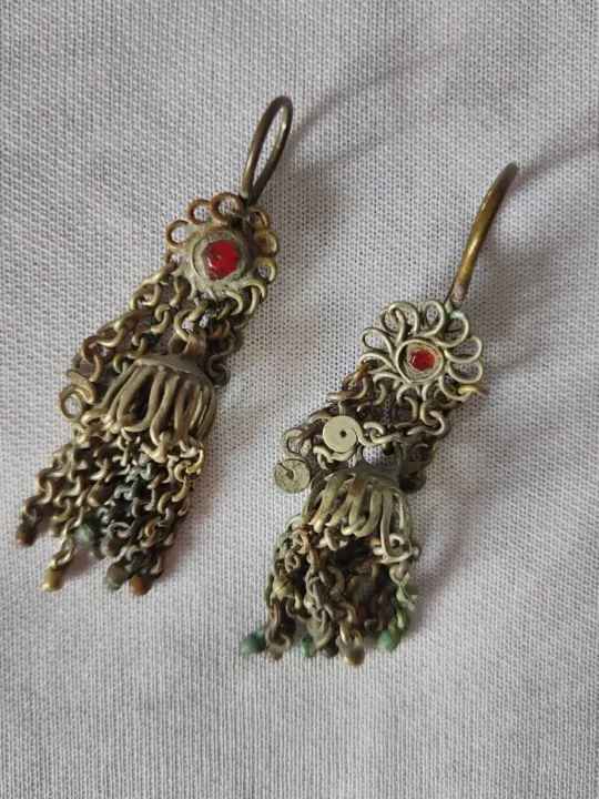 Kashmiri Earrings in Silver Vintage | Heritage Jewelry