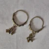 Antique Circular Silver Kashmiri Earrings with Traditional Craft