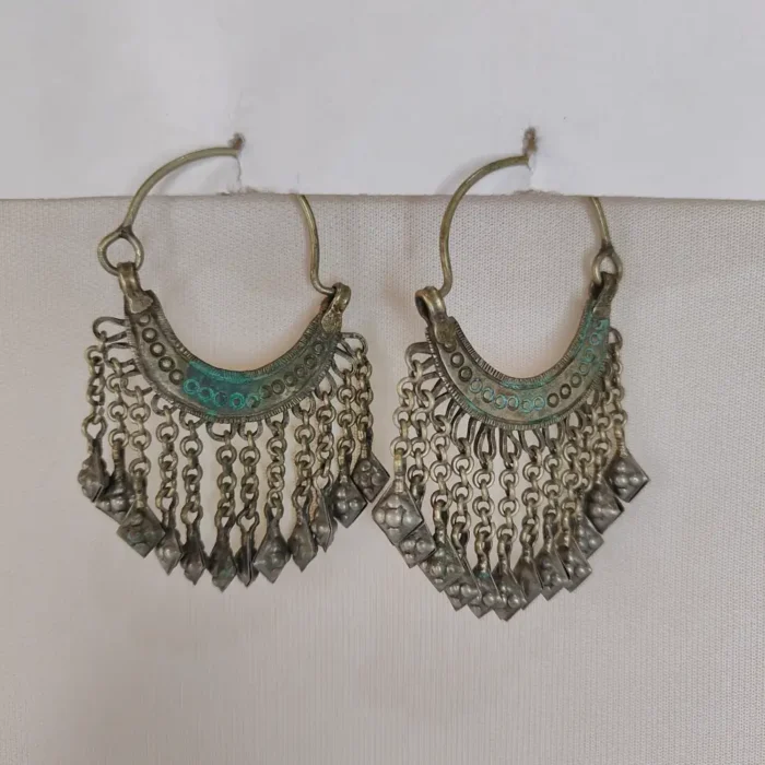 Kashmiri Silver Jewellery - Vintage Traditional Earrings - Image 2