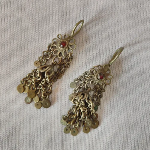 Vintage Traditional Kashmiri Earrings in Silver