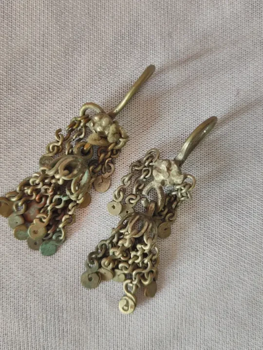Vintage Traditional Kashmiri Earrings in Silver