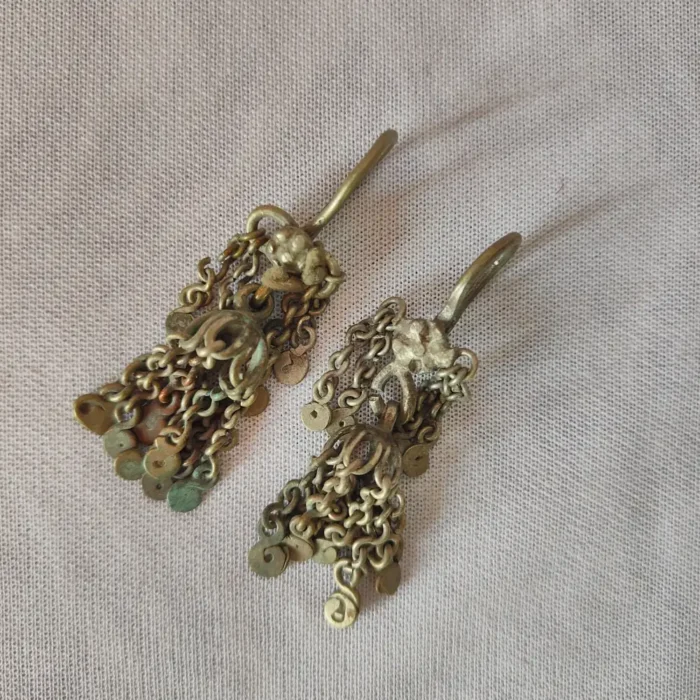 Vintage Traditional Kashmiri Earrings in Silver