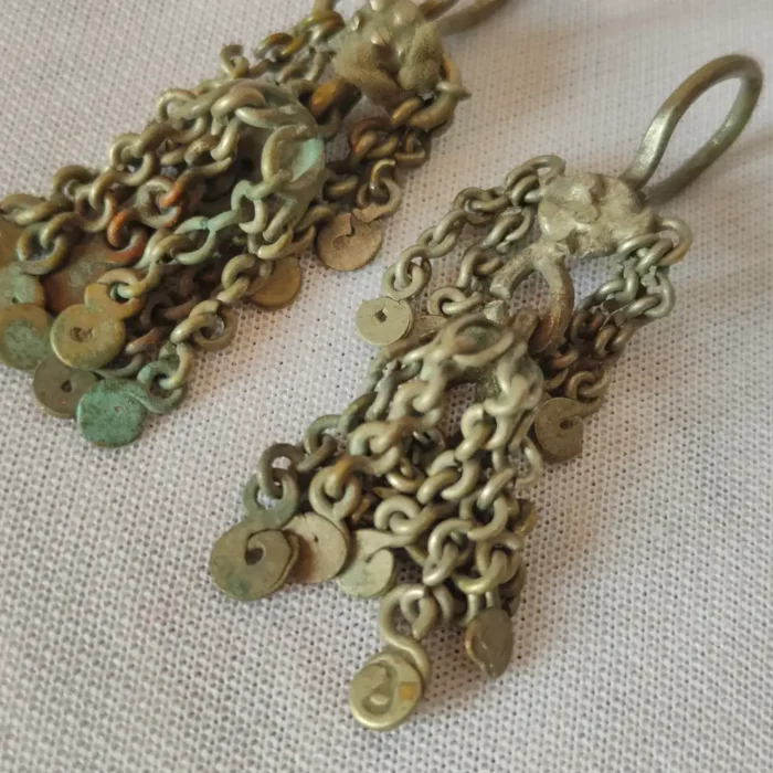 Silver Kashmiri Ornament – Antique Jhumka Earrings - Image 2