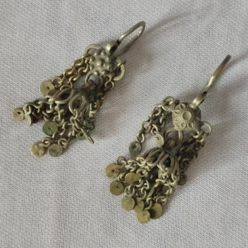Vintage Traditional Kashmiri Earrings in Silver