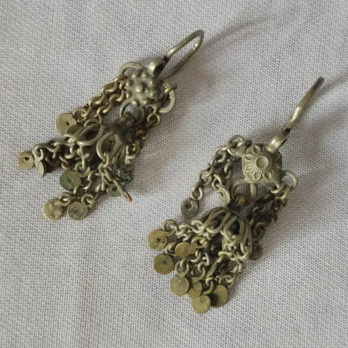 Vintage Traditional Kashmiri Earrings in Silver