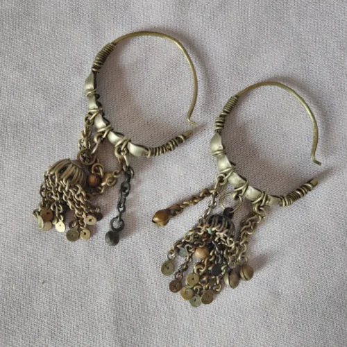 Vintage Traditional Kashmiri Earrings in Silver