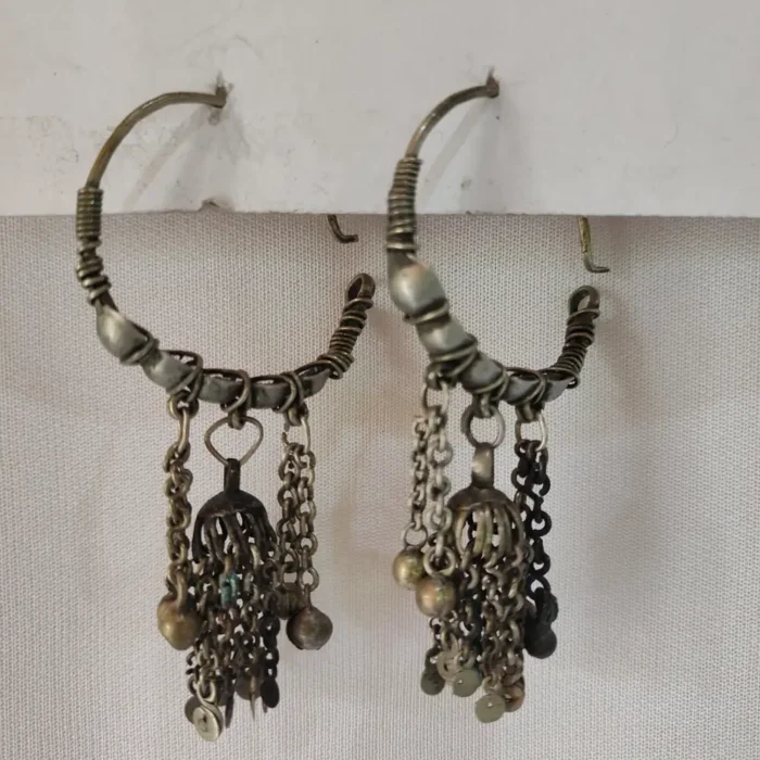 Kashmiri Silver Circle Earring - Antique Jewelry - Image 2