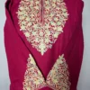 Fancy Sleeve Magenta Pheran in Cashmilon with Aari Embroidery