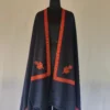 Black Cashmilon Mens Shawl with Sozni Embroidery