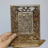 Personalized Wooden Payment QR Code Stand |Hand Carved in Kashmiri Walnut Wood