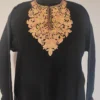 Black Cashmilon Aari Embroidery Girls Pheran (L: 40)