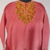 Cashmilon Aari Work Pink Pheran for Girls (L: 40)