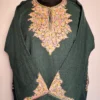 Dark Grey Mehr Cashmilon Fancy Sleeve Pheran with Aari Embroidery