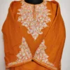 Mustard Cashmilon Aari Work Fancy Sleeve Pheran