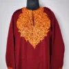 Cashmilon Aari Work Maroon Pheran