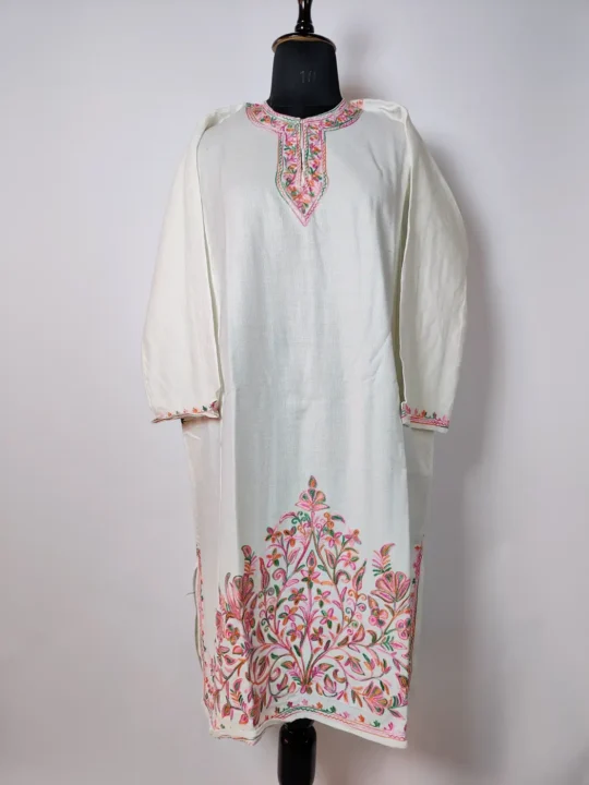 Women’s Cashmilon Pheran Highlighted with Damaan Aari Embroidery