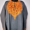 dark Grey Women’s Pheran in Cashmilon Featuring Aari Embroidery