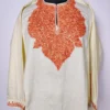 Cashmilon white Aari Work Winter Pheran