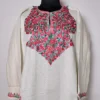White Cashmilon Aari Work Women Pheran