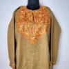 Beige Cashmilon Aari Work Women Pheran