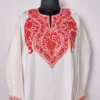 White Cashmilon Women Pheran with Aari Embroidery