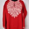 Red Green Pheran in Cashmilon with Aari Embroidery