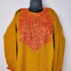 Mustard Cashmilon Aari Embroidered Pheran