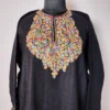 Black Cashmilon Aari Embroidered Pheran