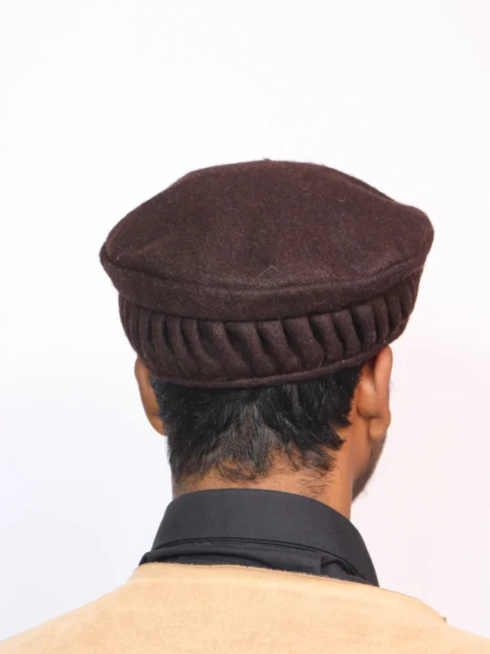 Dark Brown Pakol Zig Zag Twisted Cap | Afghani Style