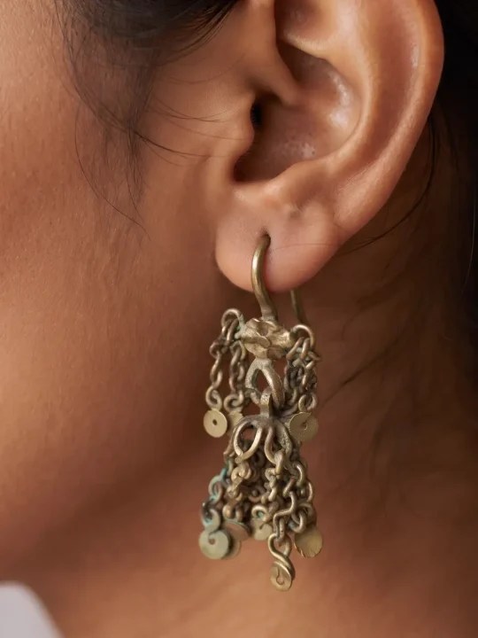 Silver Kashmiri Ornament – Antique Jhumka Earrings
