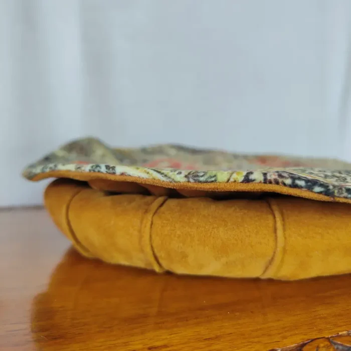 Pakhtoon Mustard Velvet Pakol Cap with Kani - Image 2