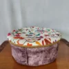 Purple and Mustard Velvet Pakol Cap with Border and Kani on Top