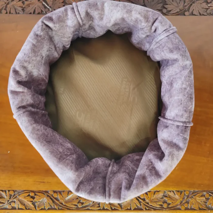 Purple and Mustard Velvet Pakol Cap with Border and Kani on Top - Image 5