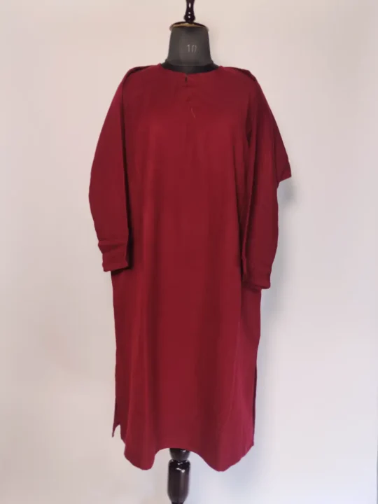 Maroon Cashmilon Plain Cold-Season Pheran