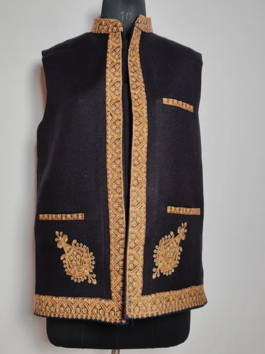 Black Toosha Designer Nehru Jacket | Waist Coat with Sozni Embroidery