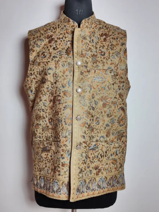 Toosha Designer Beige Waist Coat with Kalamkari Aari Embroidery