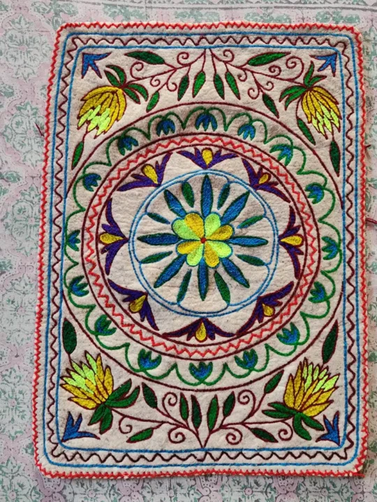 3×2 ft Kashmiri Wool Namda with Hand Aari Embroidery