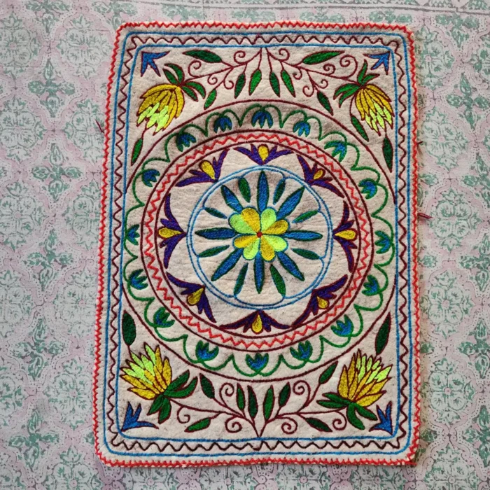 3×2 ft Kashmiri Wool Namda with Hand Aari Embroidery