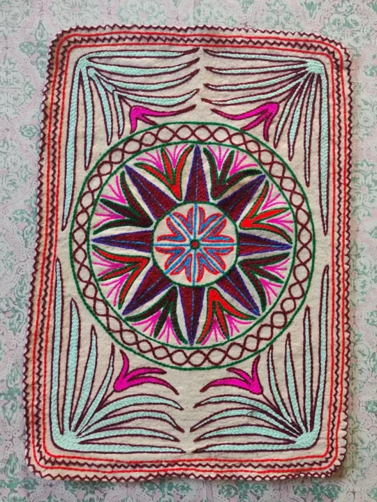 3×2 ft Kashmiri Wool Namda with Hand Aari Embroidery