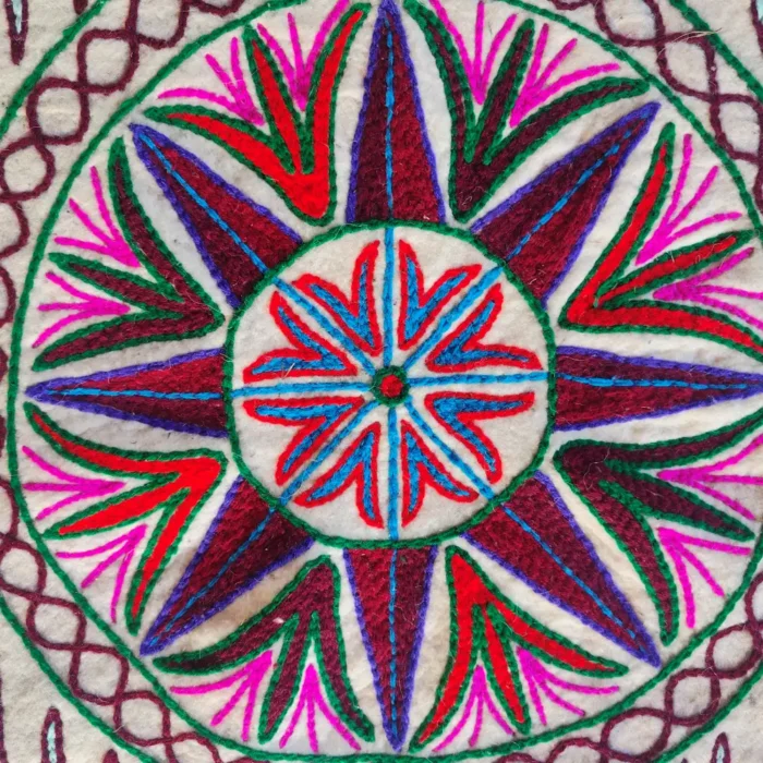 3×2 ft Kashmiri Wool Namda with Hand Aari Embroidery - Image 3
