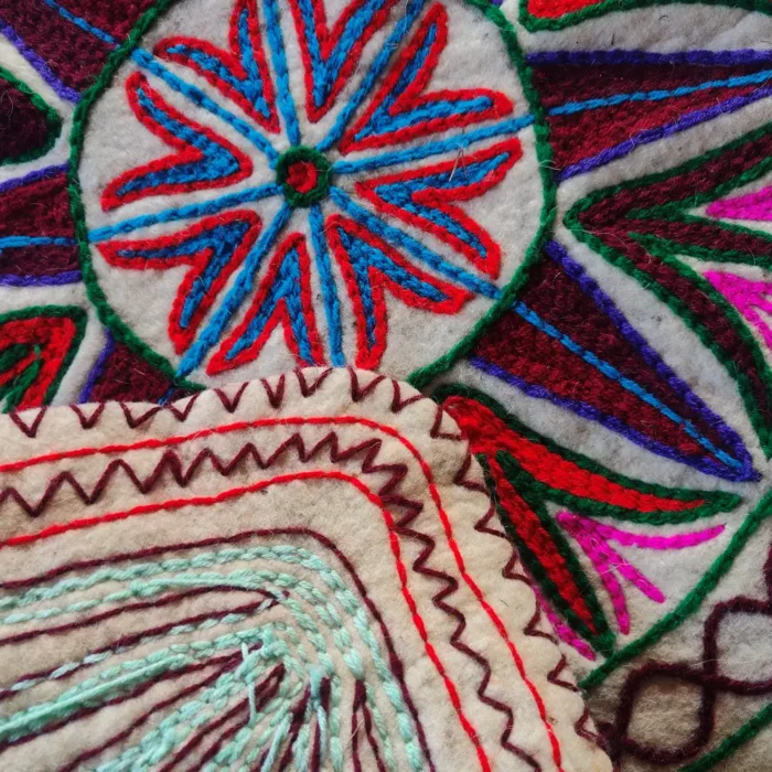 3×2 ft Kashmiri Wool Namda with Hand Aari Embroidery - Image 5