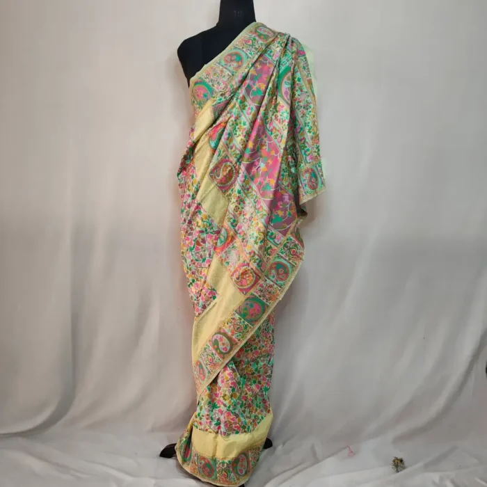 Geen Cotton Silk Kani Pattern Saree - Image 4