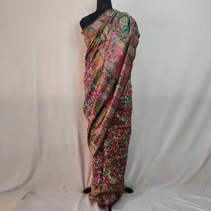 Cotton Silk Black Saree with Kani Weaving - Image 2
