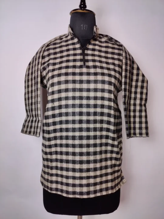 Bilal Kashmiri Tweed Check Boys Pheran for Cold Days (6-7 years)