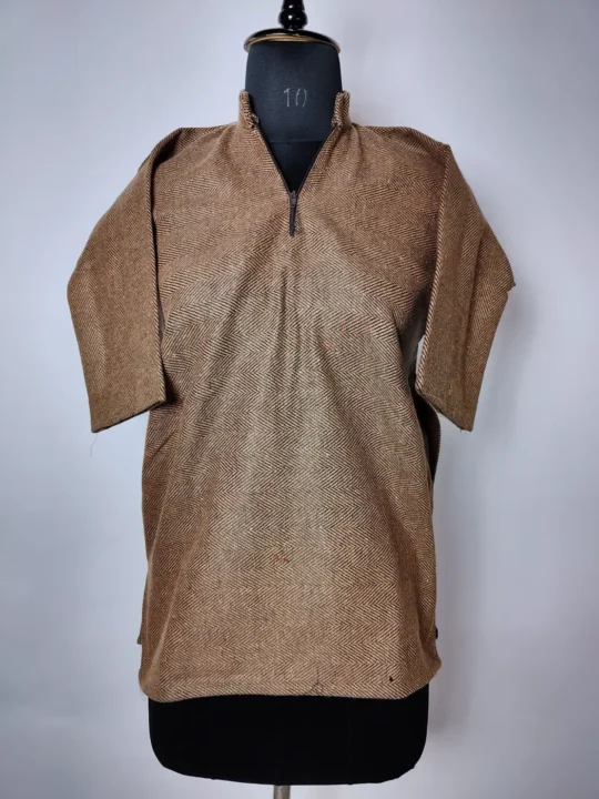 Brown Lakeer kashmiri Tweed Pheran for Young Boys (5-6 years)