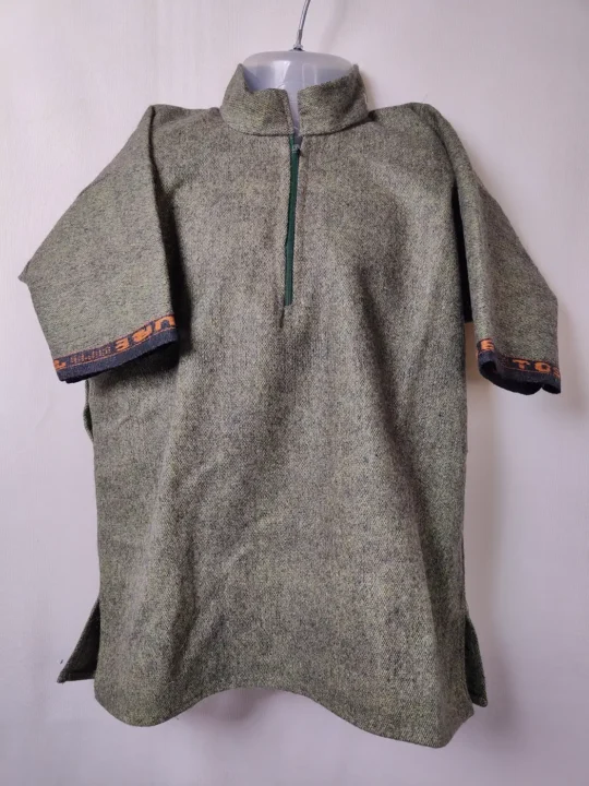 Kashmiri Grey Tweed Winter Pheran for Kids